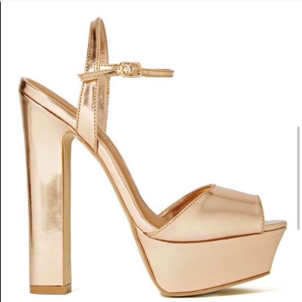 Nasty Gal- Cult Eva Gold Platform Heels